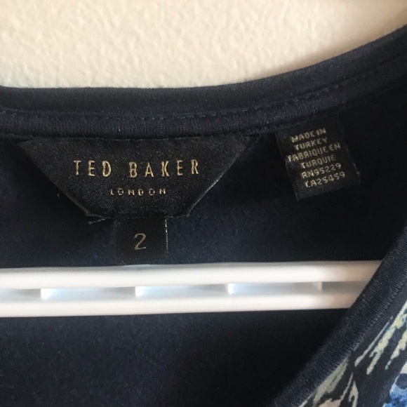 Ted Baker cap sleeve printed diletta top - Picture 6 of 9